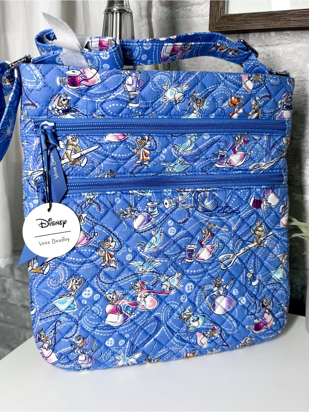 Disney Vera Bradley Cinderella Blue Quilted Disney Crossbody Bag